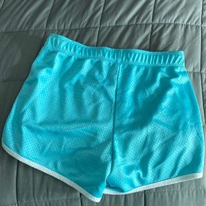 Teal mesh shorts